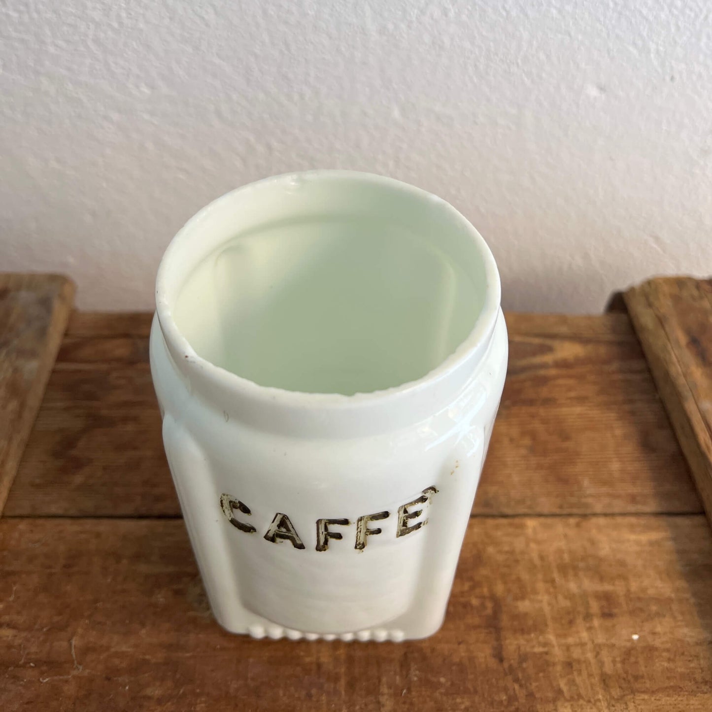 Barattolo Caffè - Vetro opalino bianco - Vintage