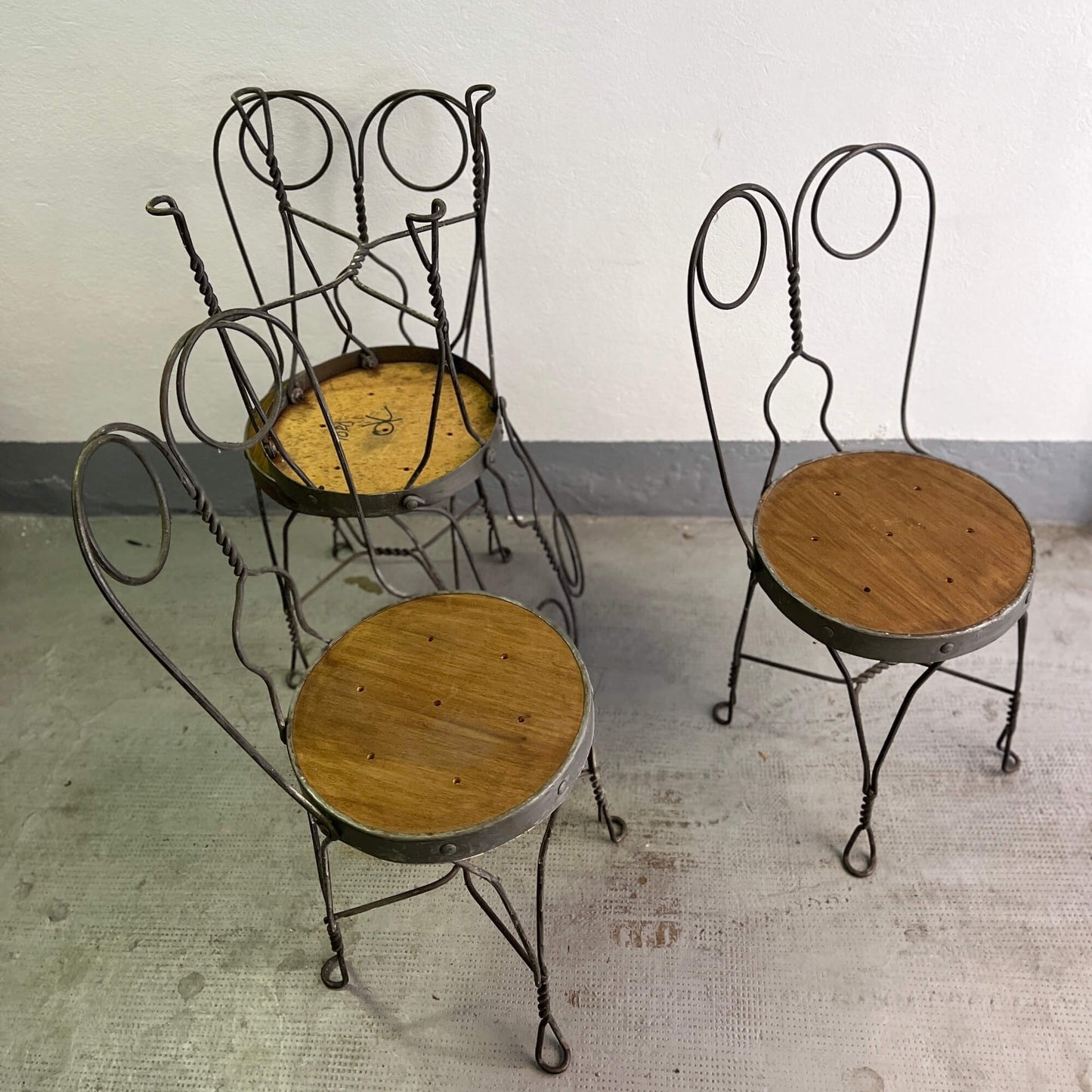 Set 4 Sedie - legno e ferro - Vintage