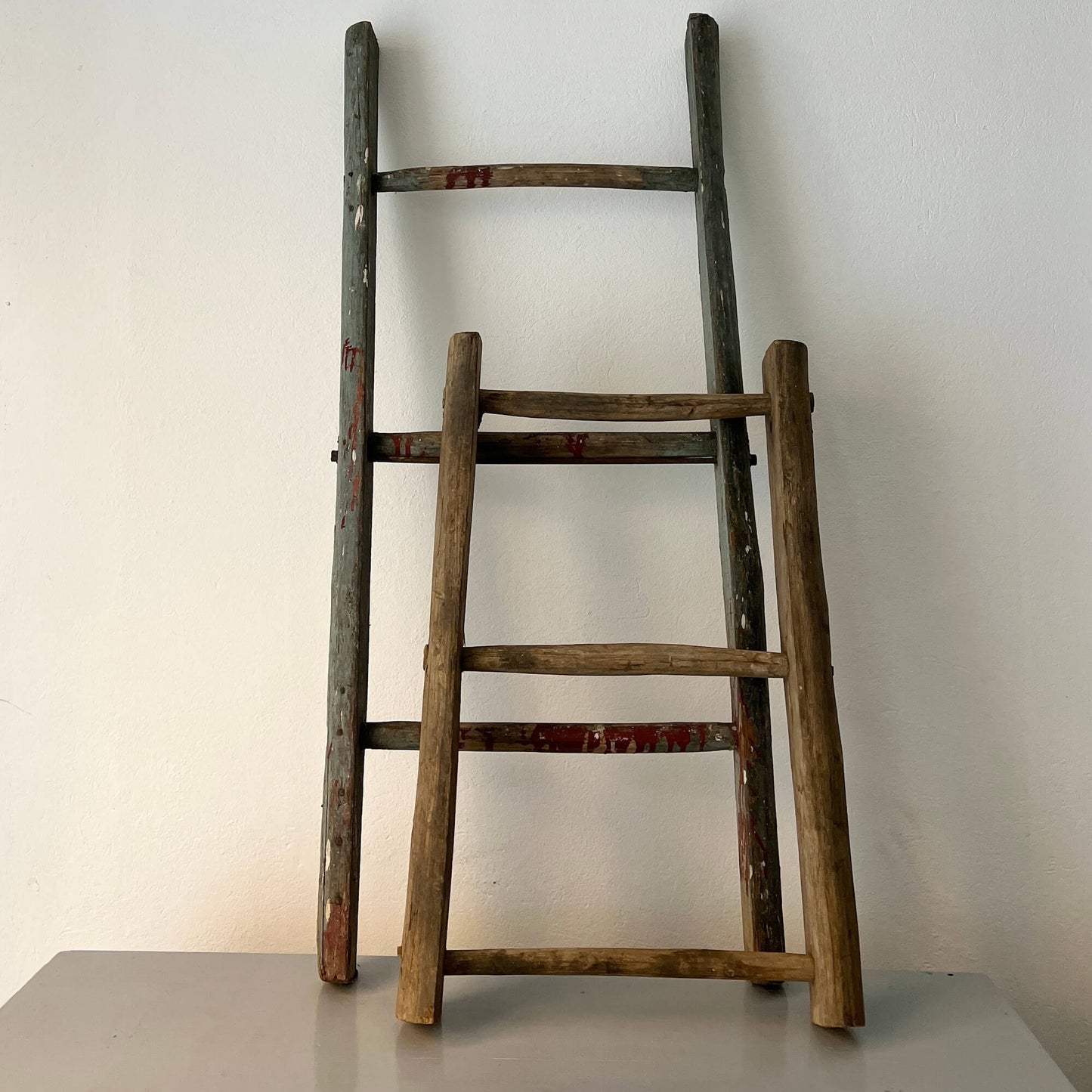 Blue ladder - 3 rungs - Vintage