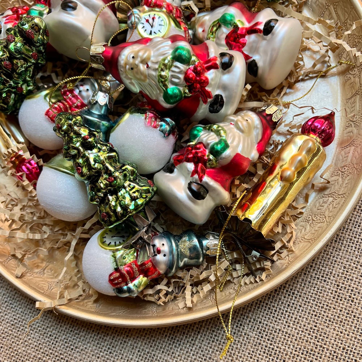 Pupazzo di neve & Santa - Vetro - Decorazioni Natale