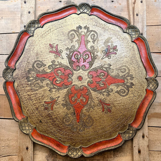 Vassoi Fiorentini - legno decorato - Vintage