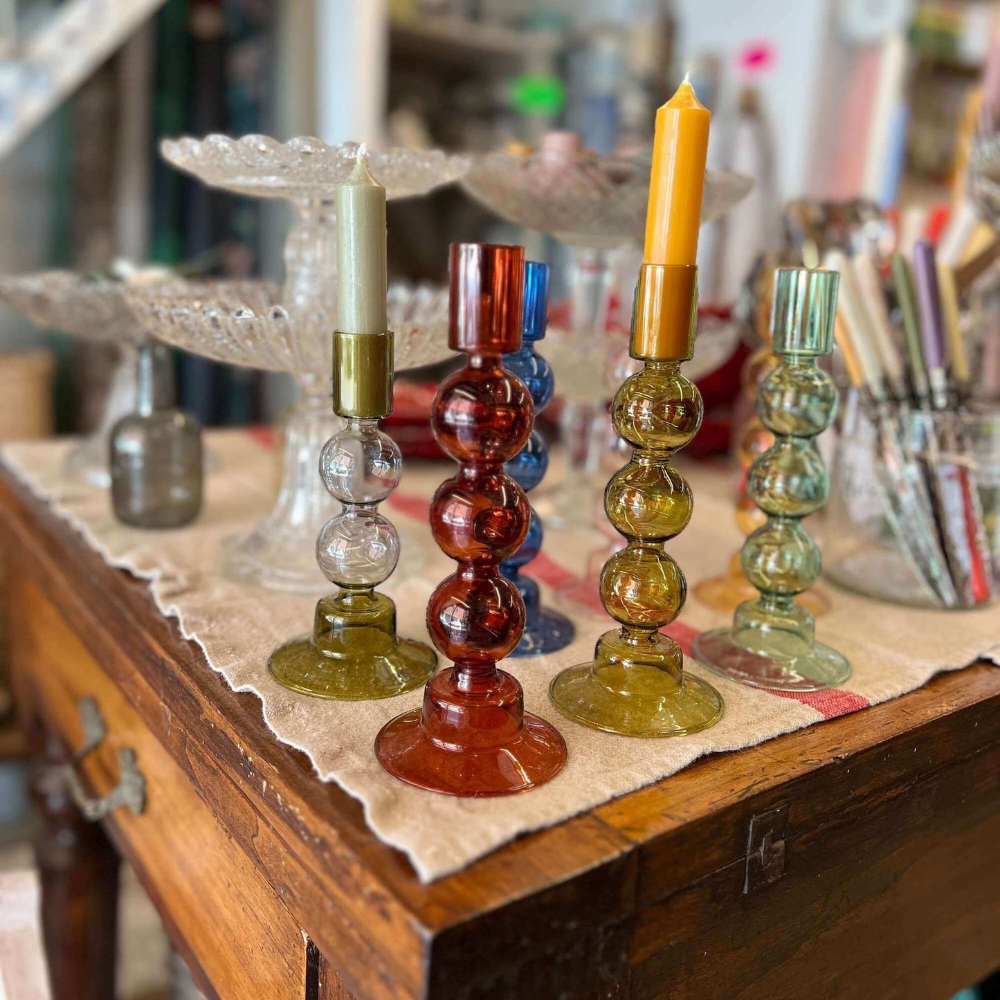 Candelabro vetro - colori assortiti