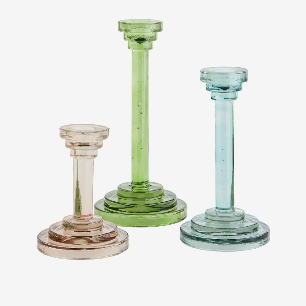 Candelabro vetro riciclato - colori assortiti