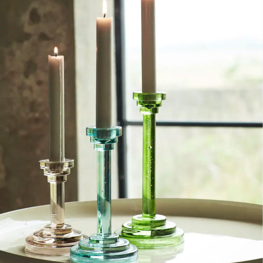 Candelabro vetro riciclato - colori assortiti
