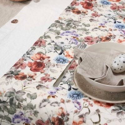 SET 6 Tovaglioli 39x39 - stampa Bouquet - La Fabbrica del Lino - Fine serie!