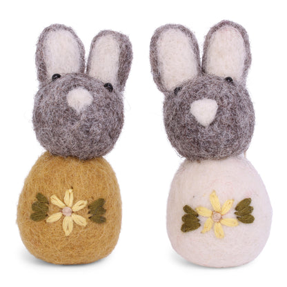 Bunnies - Embroidered flower