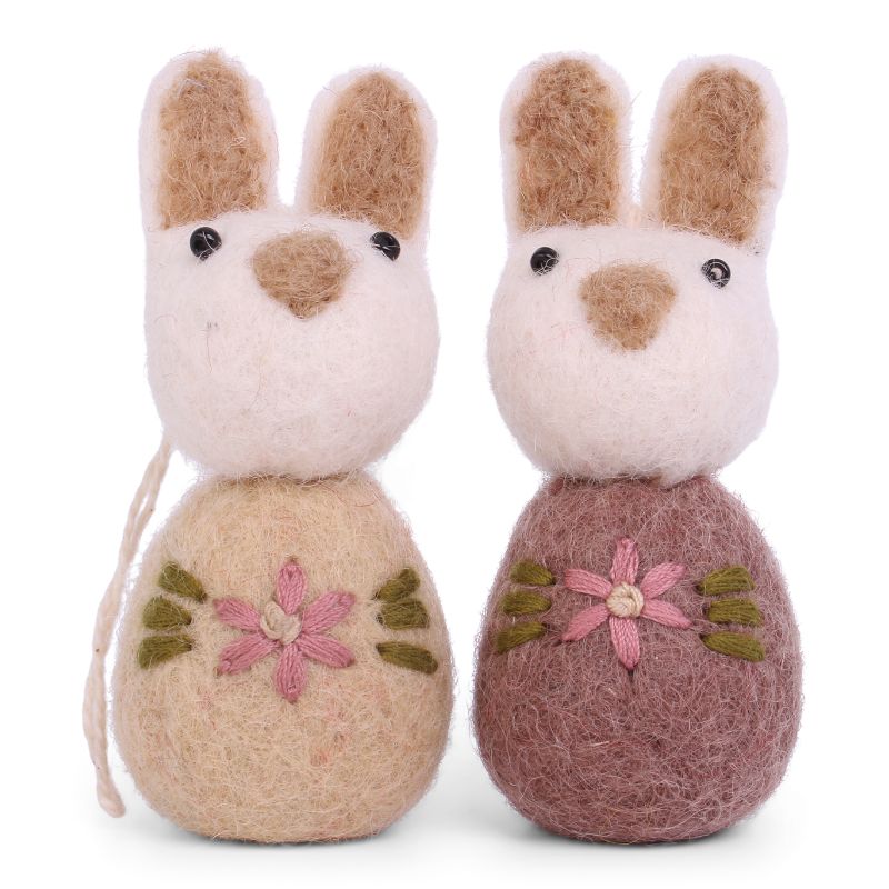 Bunnies - Embroidered flower
