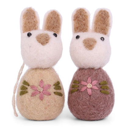 Bunnies - Embroidered flower