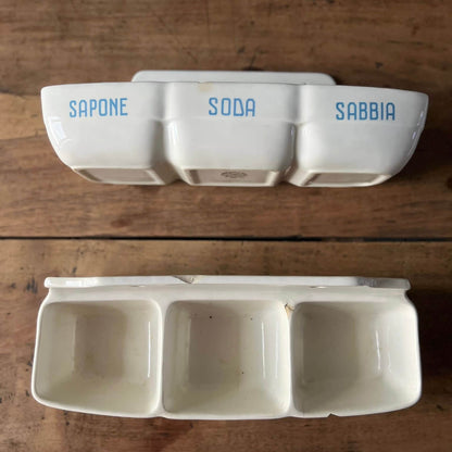 Soap/Sand/Soda container - Italian Laveno ceramic - Vintage