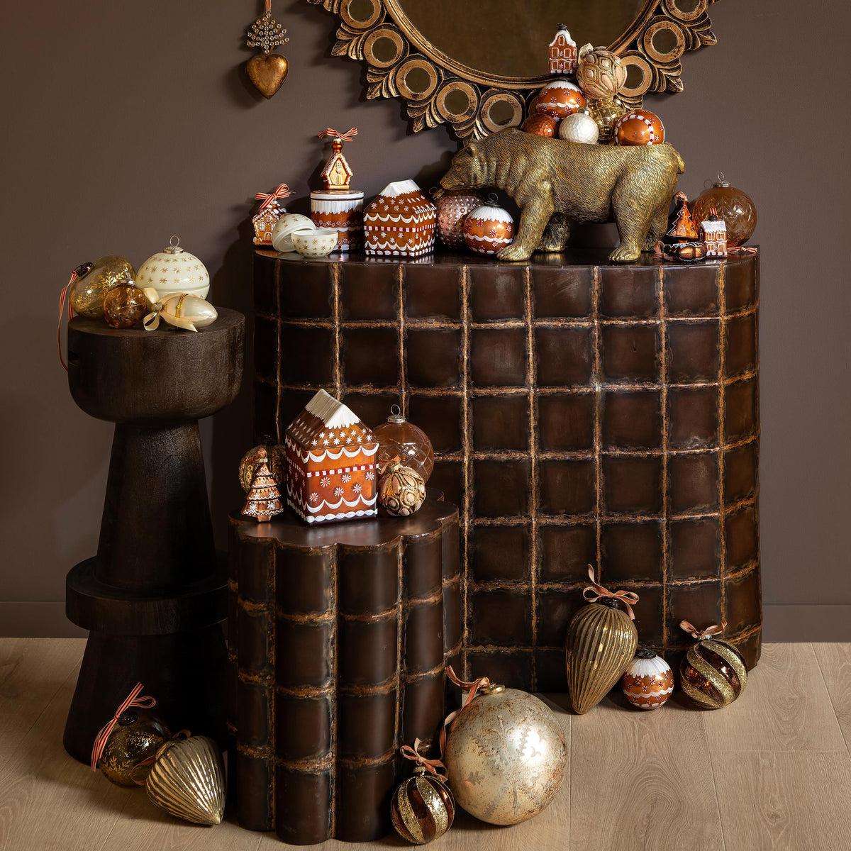 Palle oro glitter & marrone - Vetro - Decorazioni Natale