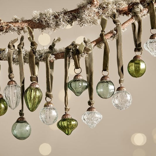 Mini palline - Verde e Trasparente - Decorazioni Natale