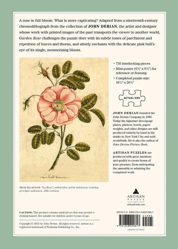 Garden Rose - John Derian - 1000 pezzi
