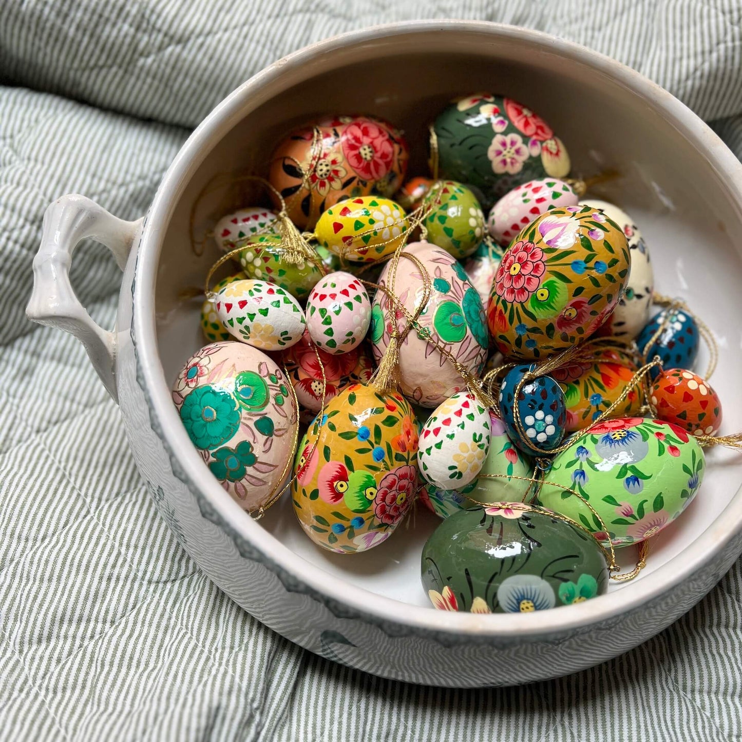 Uova colorate mini - papier mâché - Decorazione