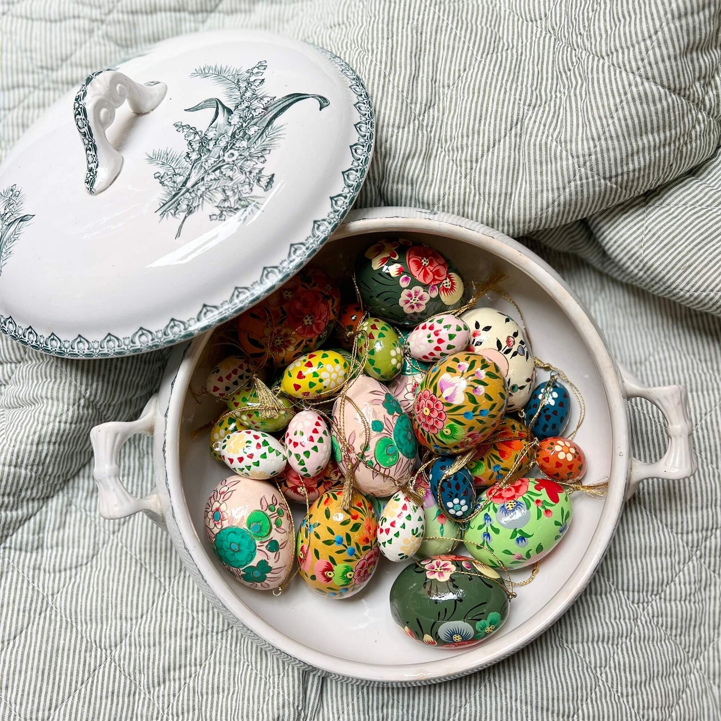 Uova colorate - papier mâché - Decorazione