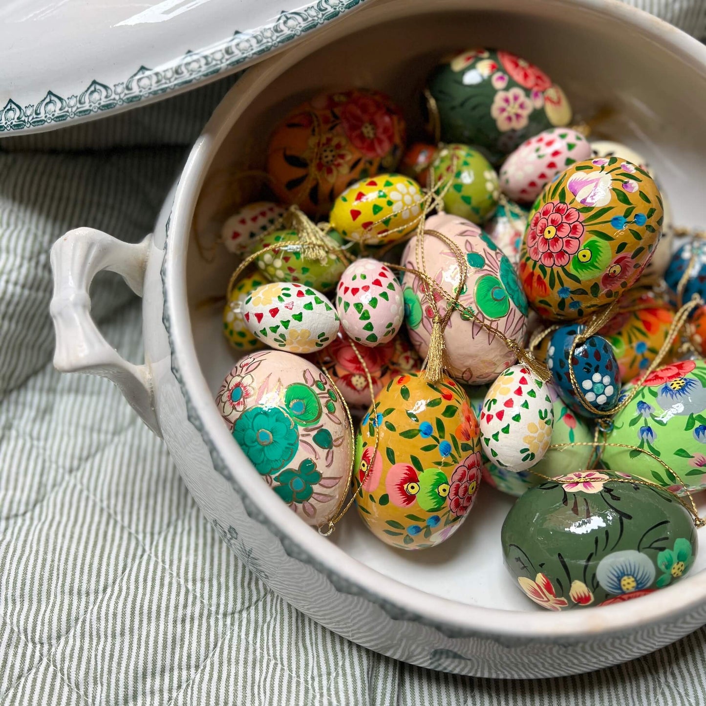 Uova colorate mini - papier mâché - Decorazione