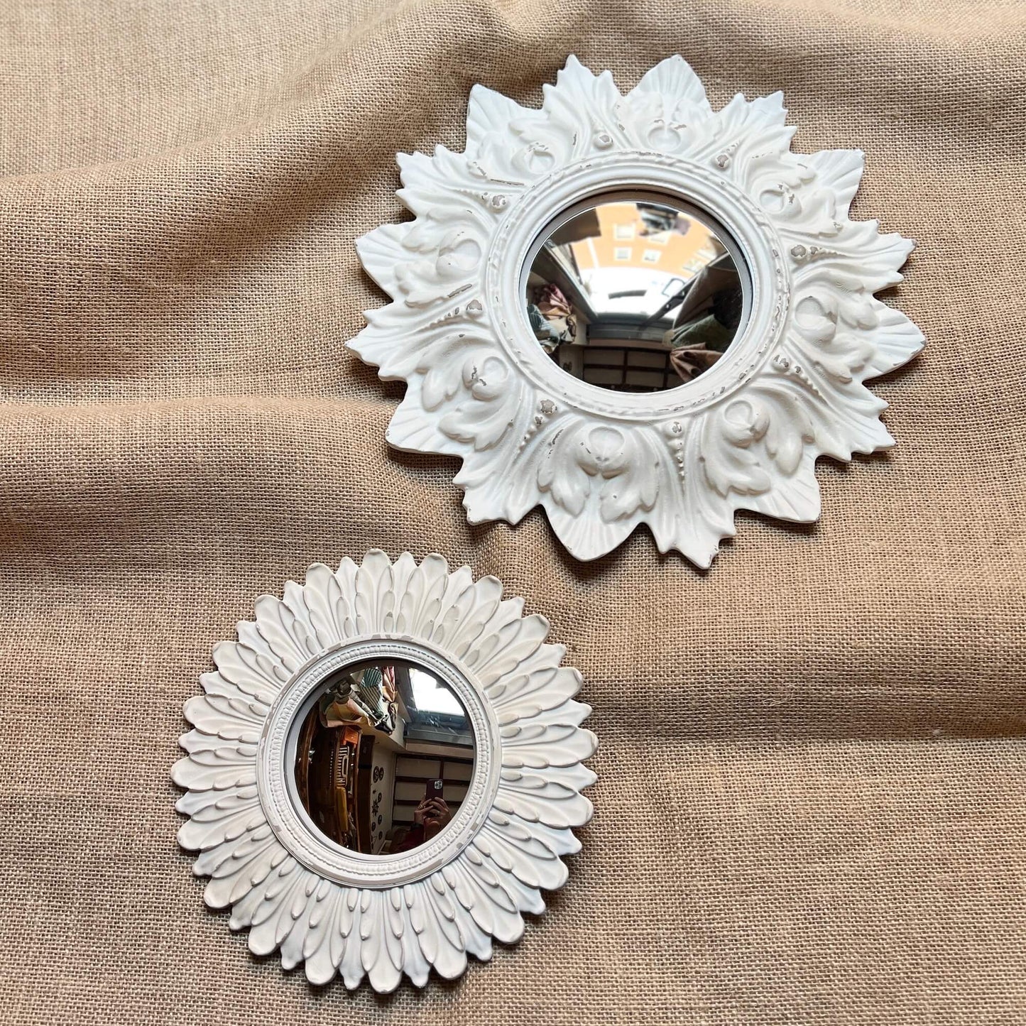 Specchio convesso - Fiore - Bianco