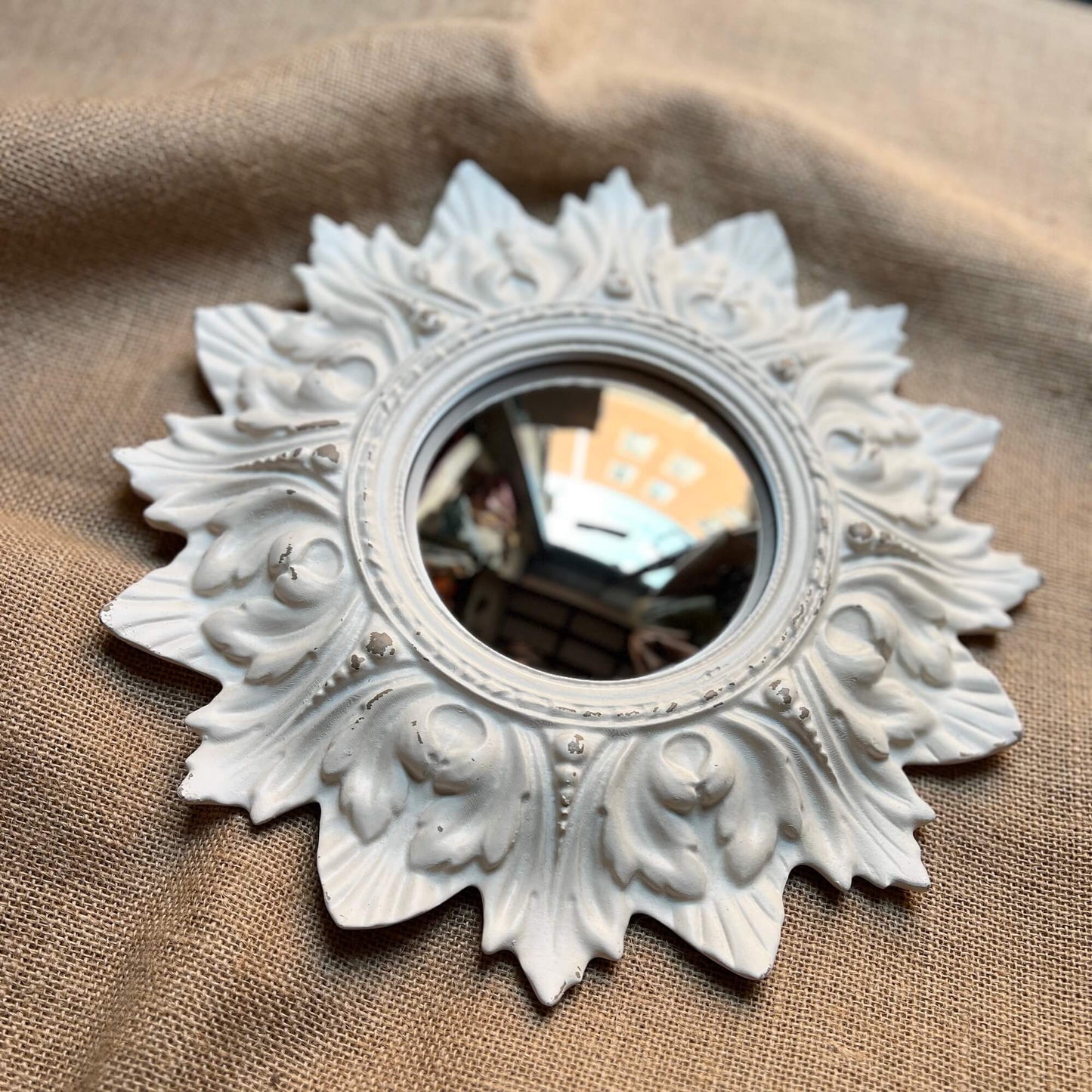 Specchio convesso - Fiore - Bianco