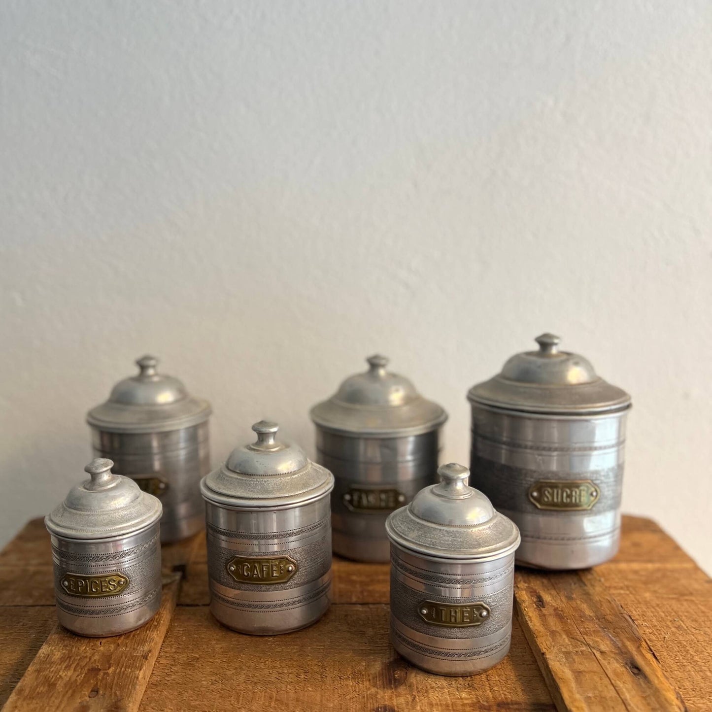 SET 6 Barattoli - Alluminio - Vintage