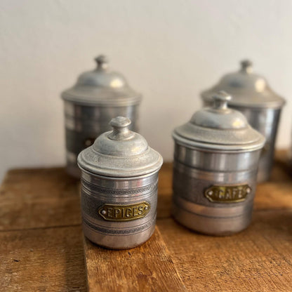 SET 6 Barattoli - Alluminio - Vintage