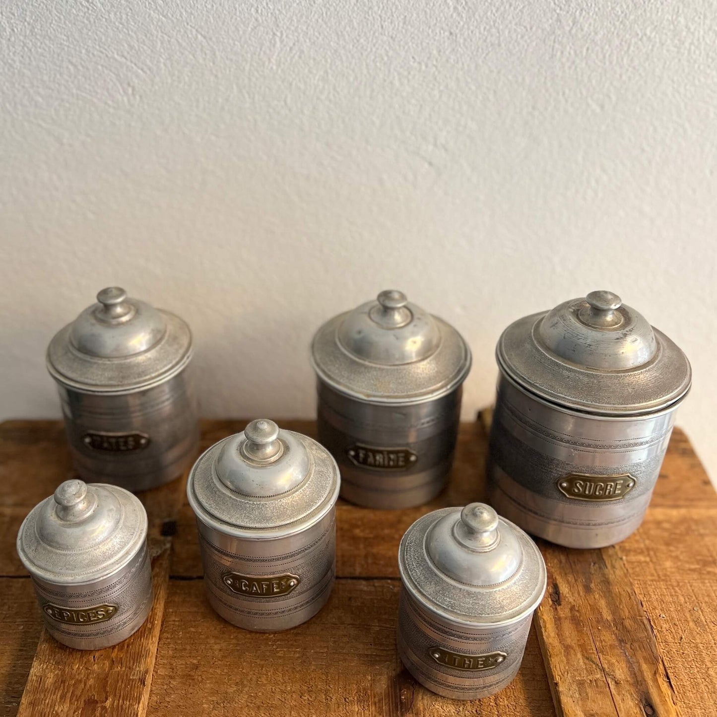 SET 6 Barattoli - Alluminio - Vintage