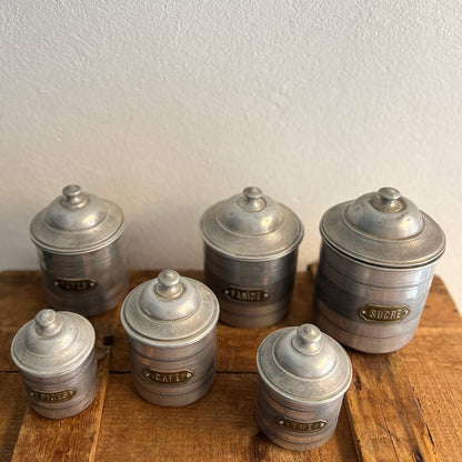 SET 6 Barattoli - Alluminio - Vintage
