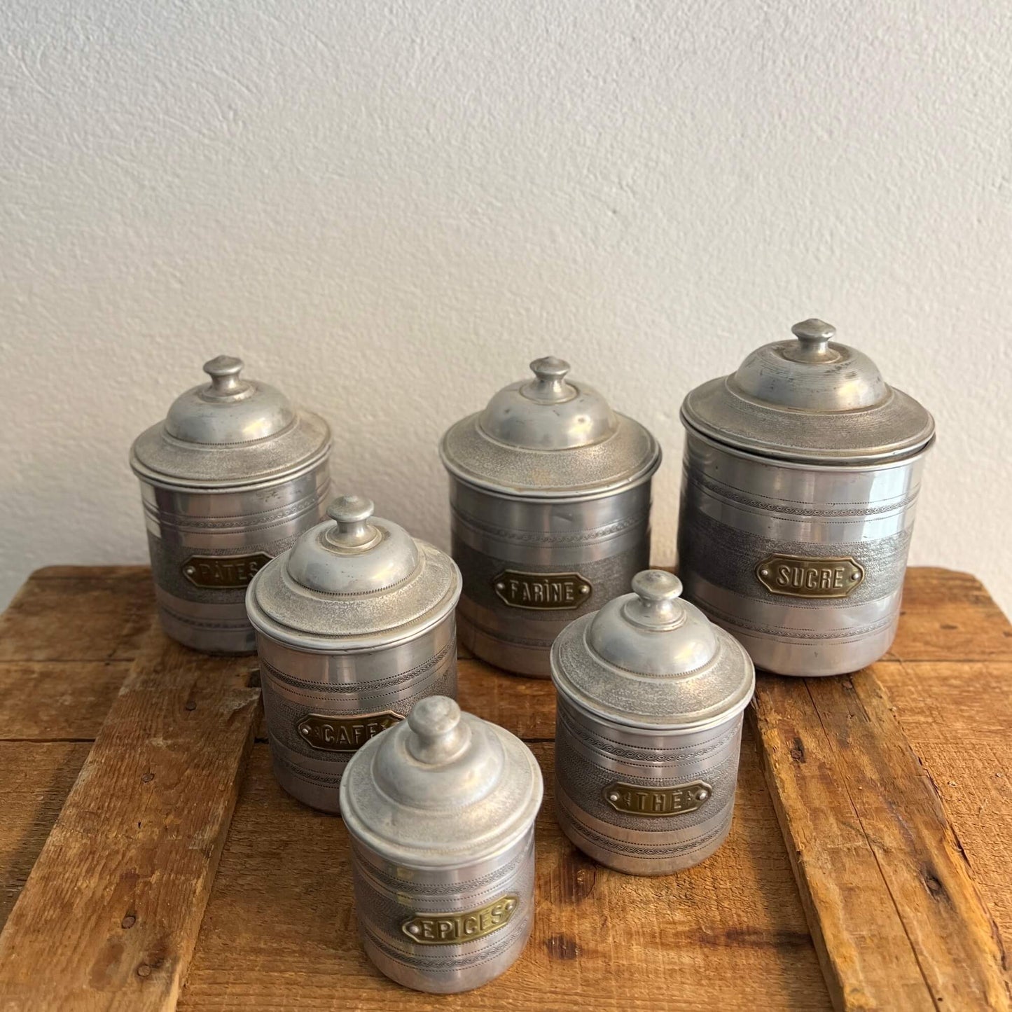SET 6 Barattoli - Alluminio - Vintage