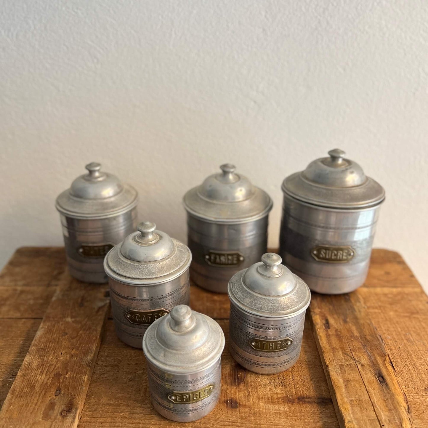 SET 6 Barattoli - Alluminio - Vintage
