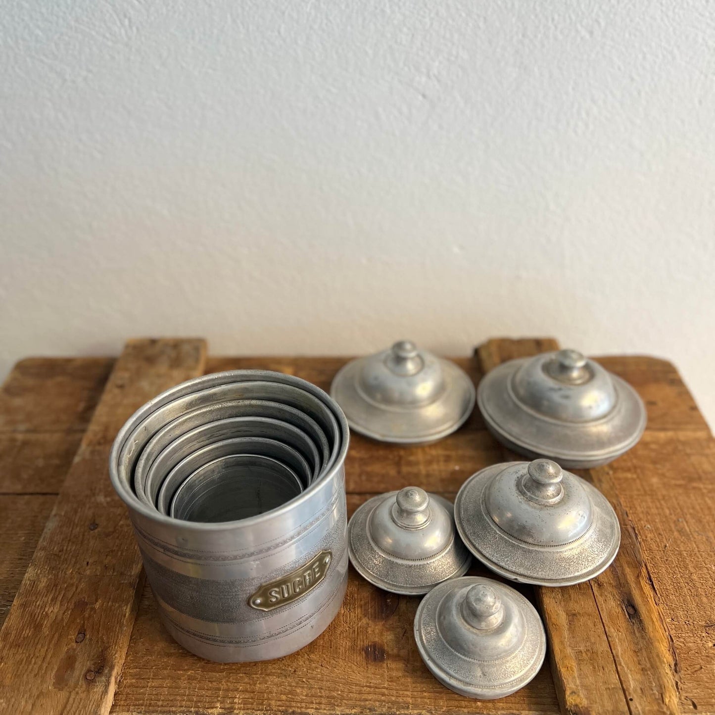 SET 6 Barattoli - Alluminio - Vintage