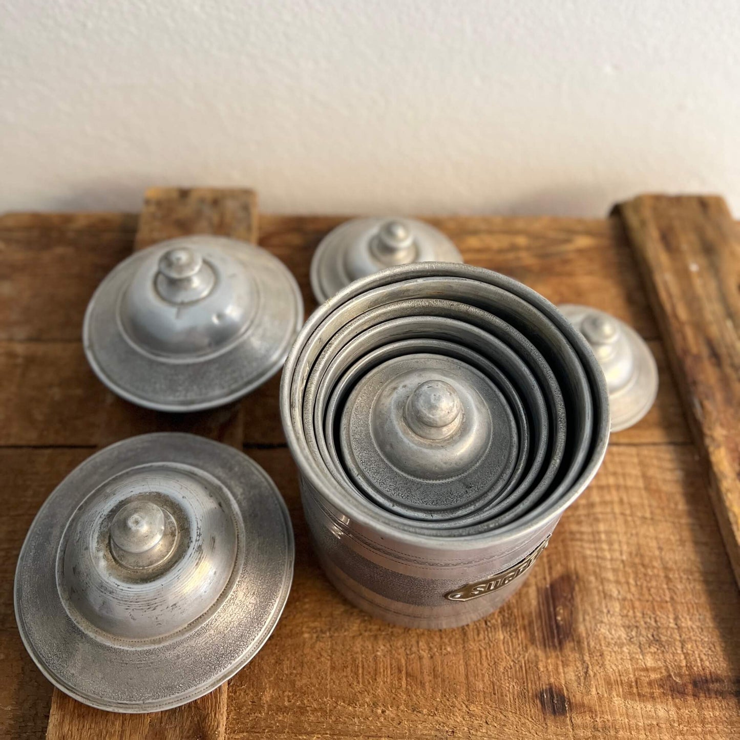 SET 6 Barattoli - Alluminio - Vintage