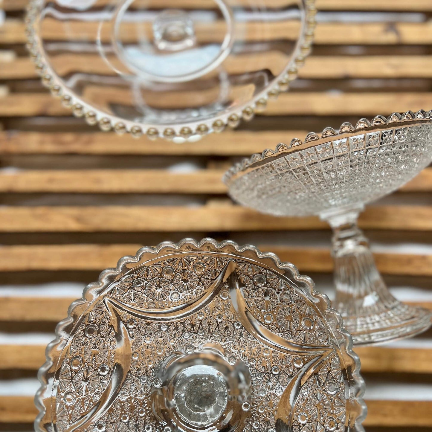 Glass cake stands - Assorted sizes - Vintage