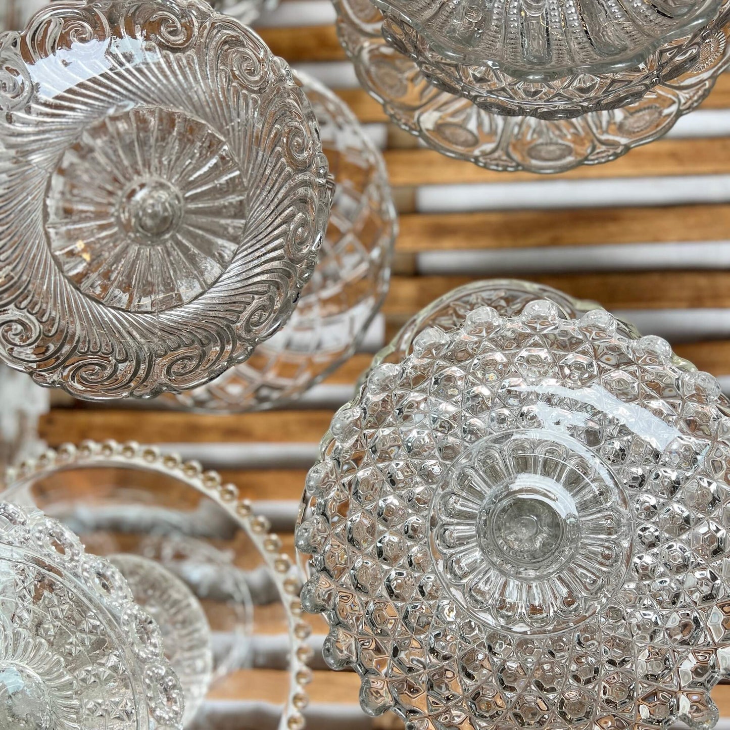 Glass cake stands - Assorted sizes - Vintage