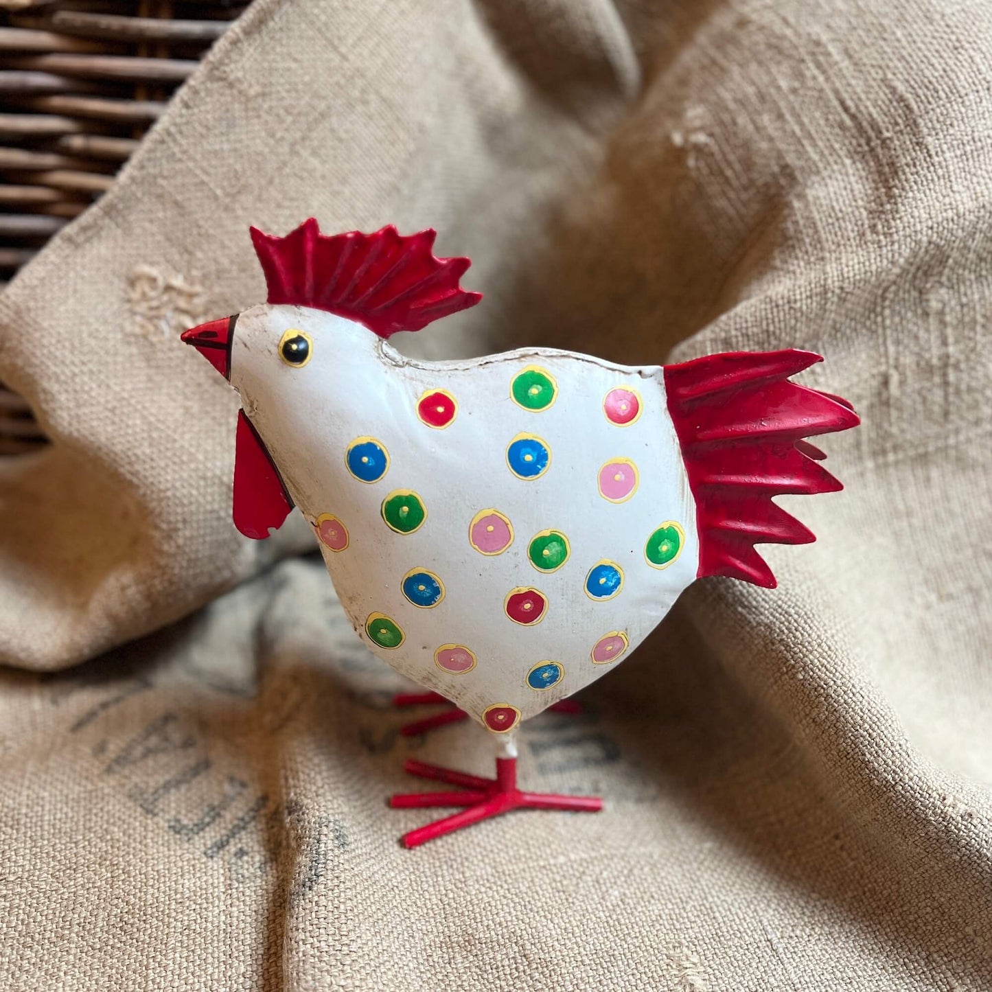 Rooster &amp; Hen - Colorful polka dots