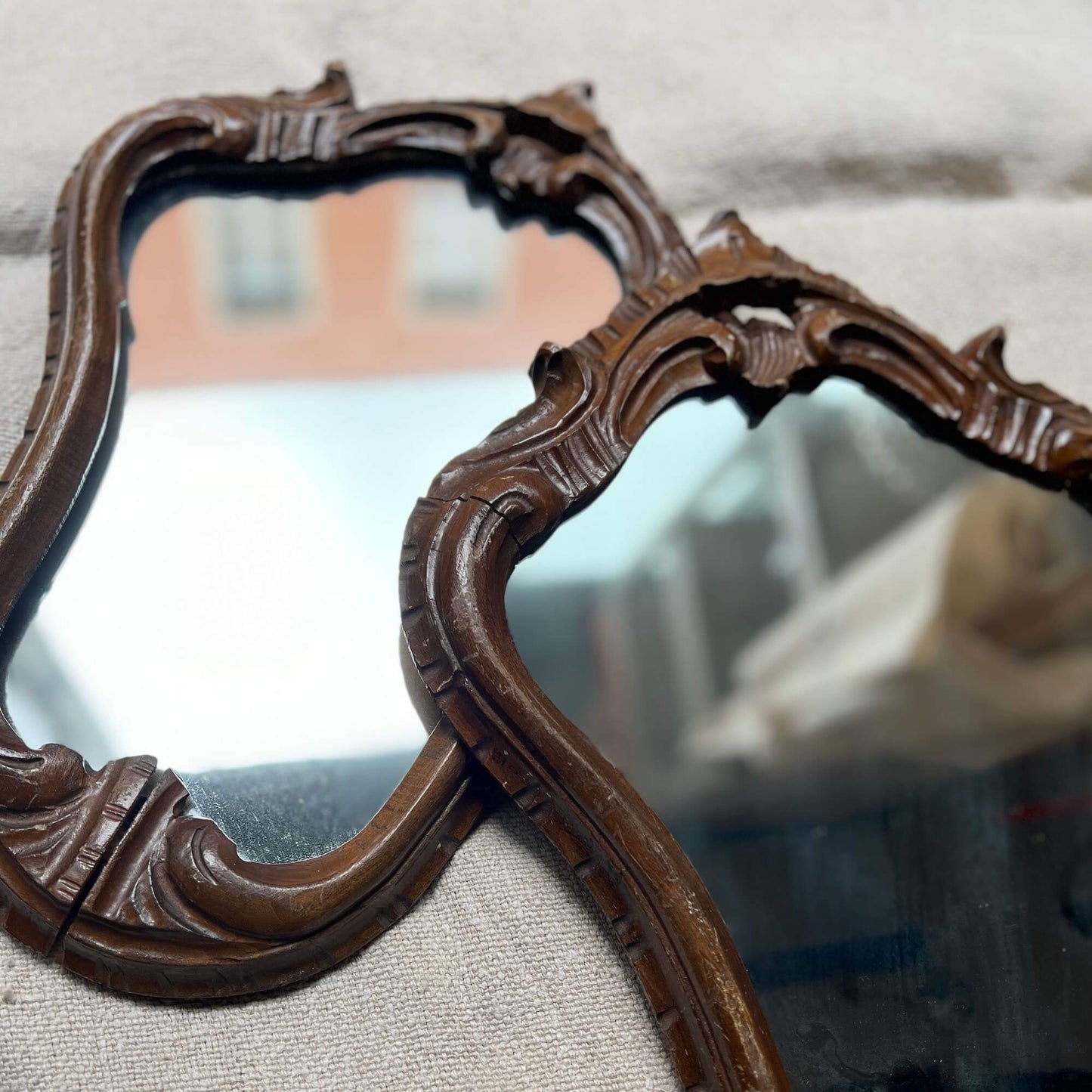 Coppia di specchi - Intarsiati - Vintage