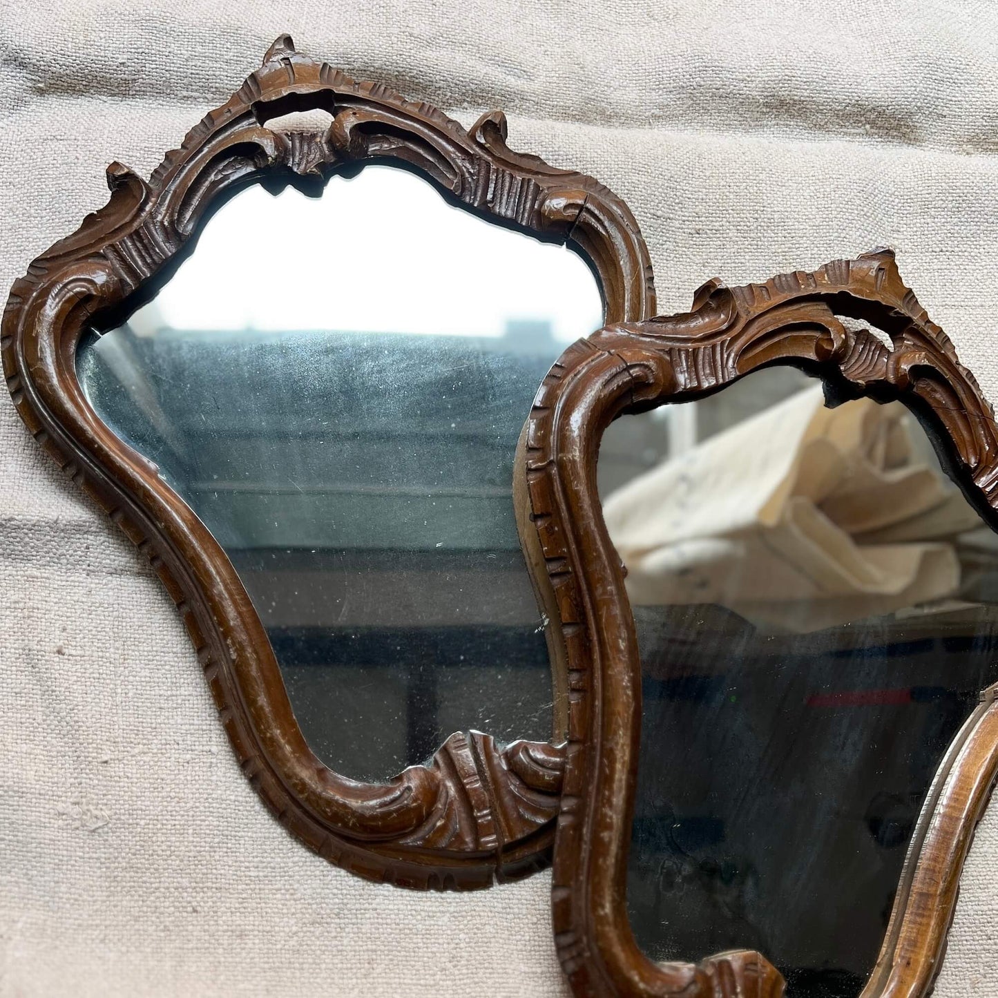 Coppia di specchi - Intarsiati - Vintage