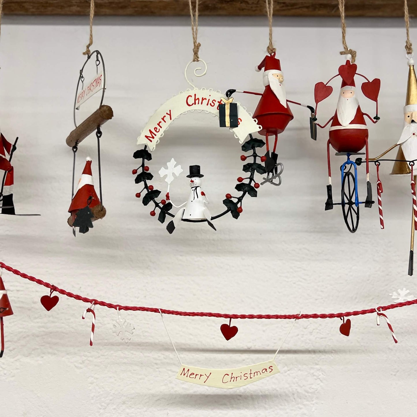 Santa & Pupazzo di neve - Ghirlanda