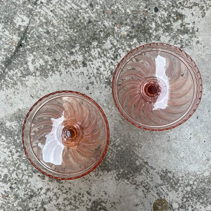 Alzata in vetro - Rosa - Vintage