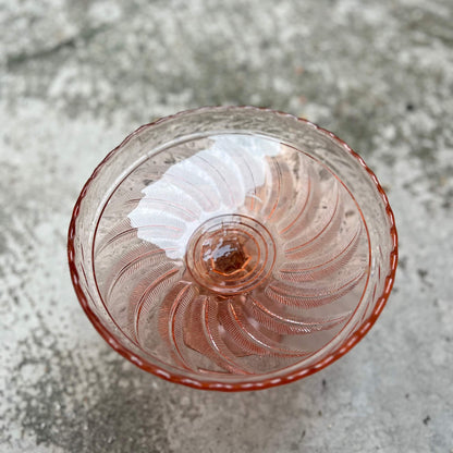 Alzata in vetro - Rosa - Vintage