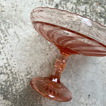 Alzata in vetro - Rosa - Vintage