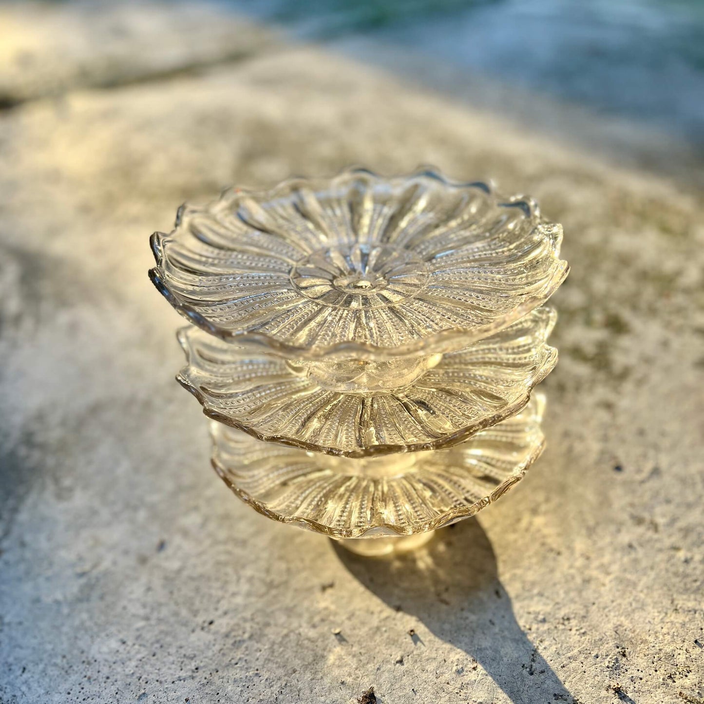 Alzata in vetro - Twins - Vintage