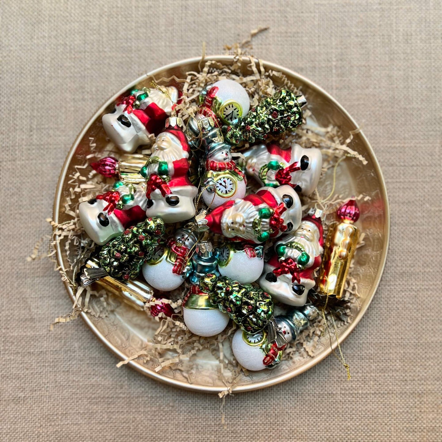 Pupazzo di neve & Santa - Vetro - Decorazioni Natale