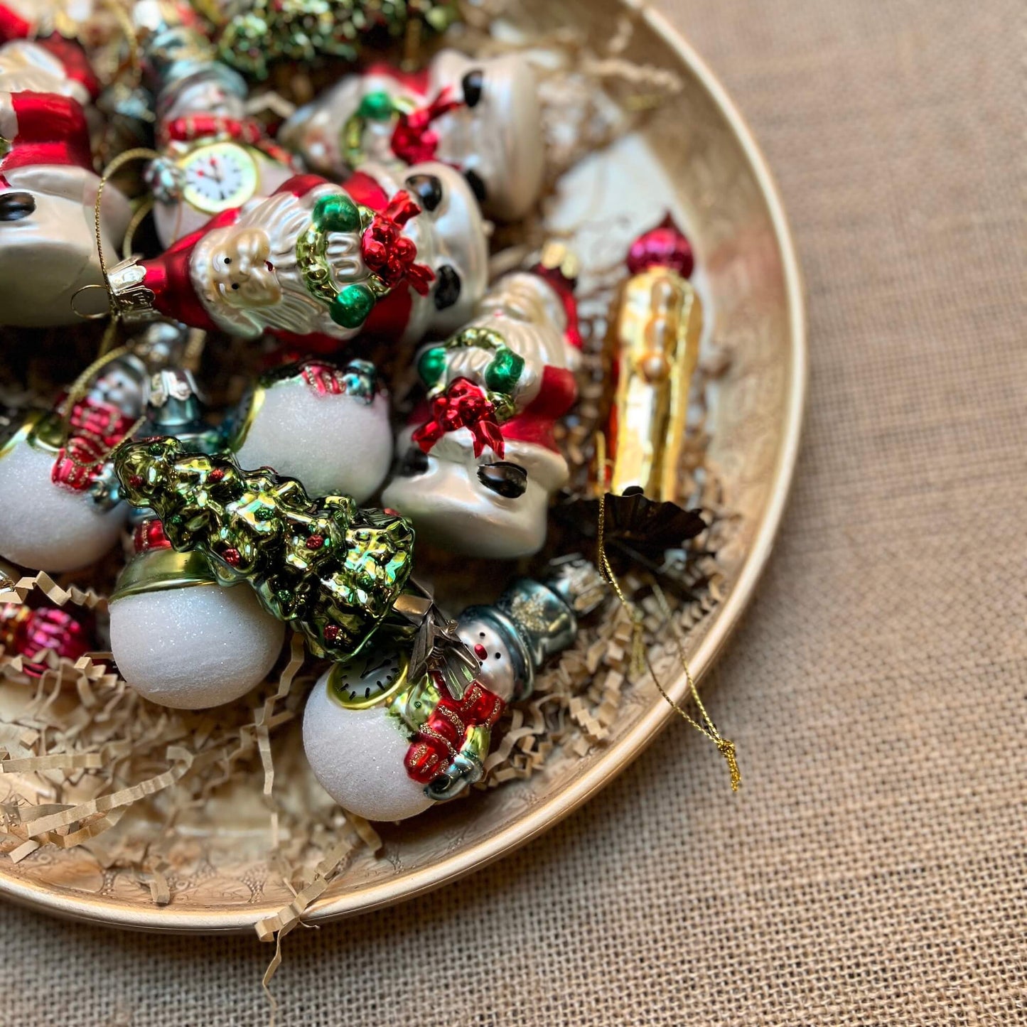 Pupazzo di neve & Santa - Vetro - Decorazioni Natale