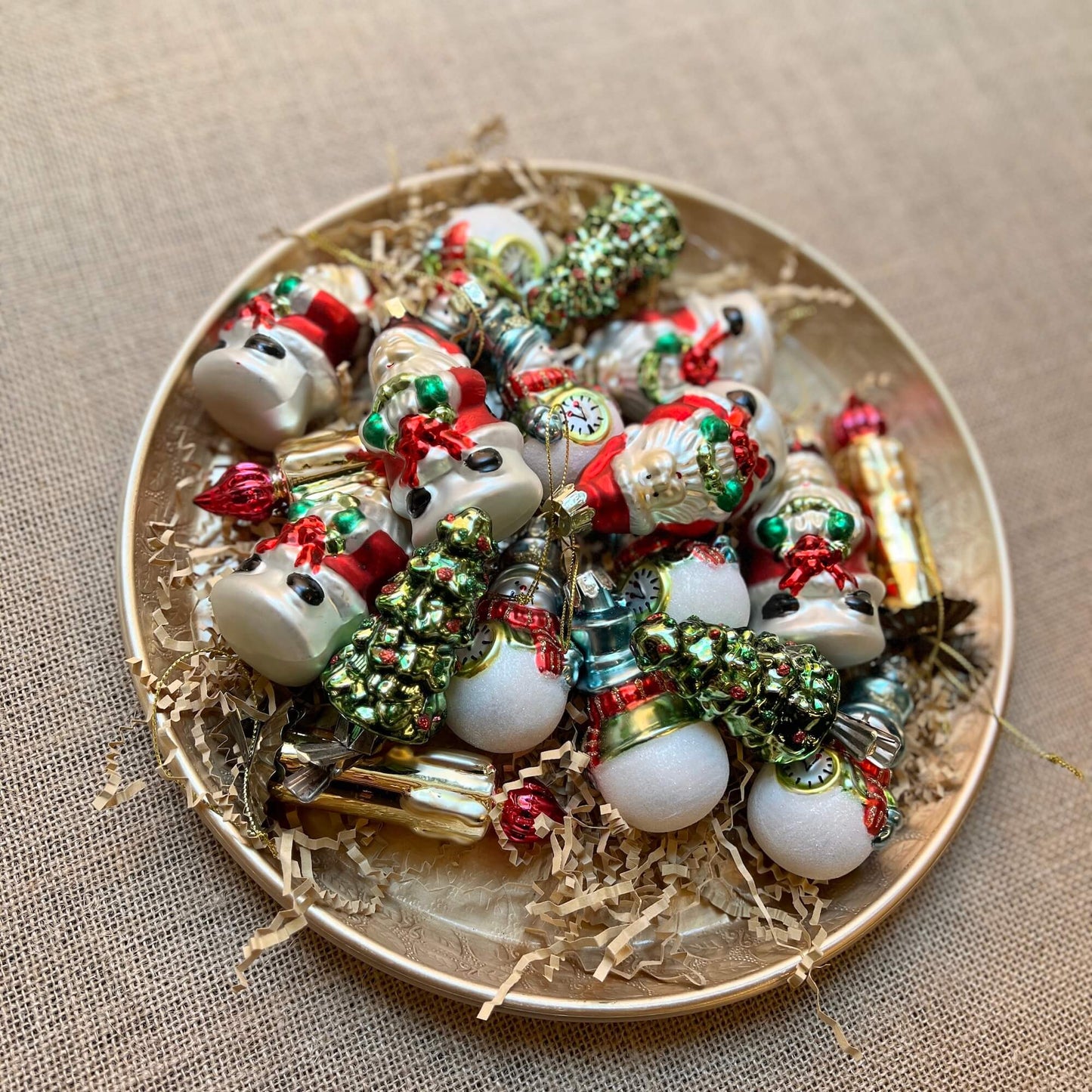 Pupazzo di neve & Santa - Vetro - Decorazioni Natale