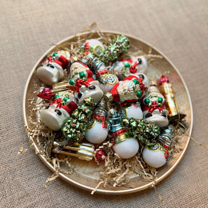 Pupazzo di neve & Santa - Vetro - Decorazioni Natale