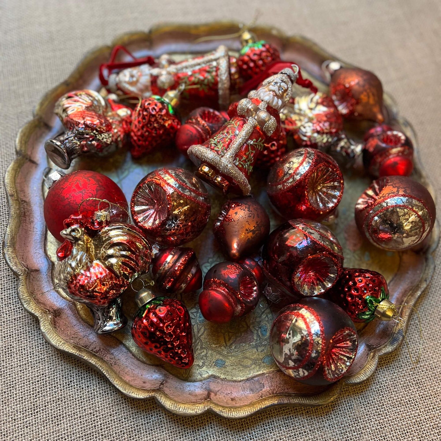 Gallo - Vetro & glitter - Decorazione Natale