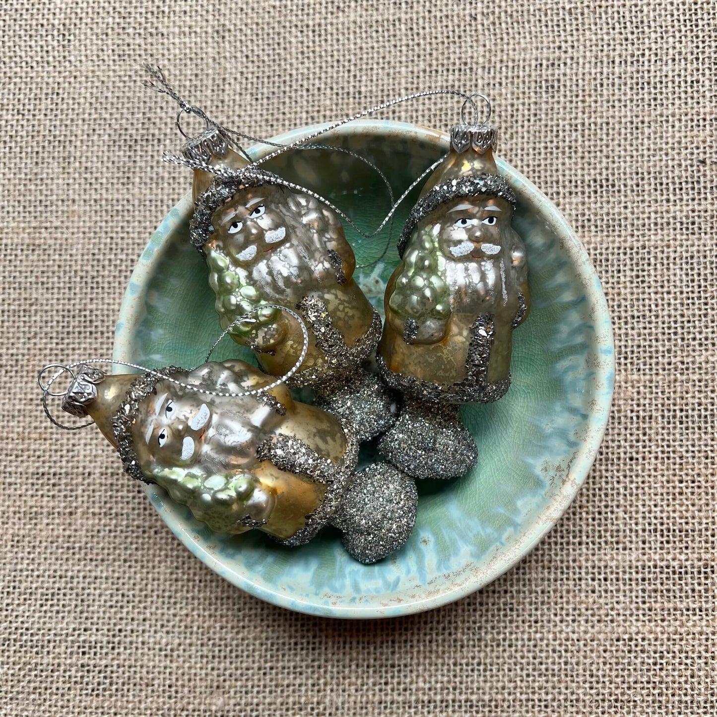 Santa con albero - Oro - Decorazione Natale