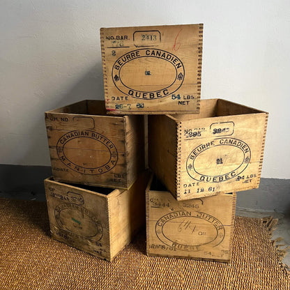 Wooden crates - Beurre Canadien - Vintage