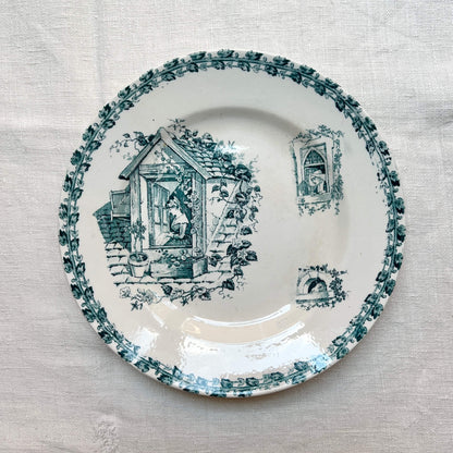 Raised flat plate - Terre de fer - Vintage