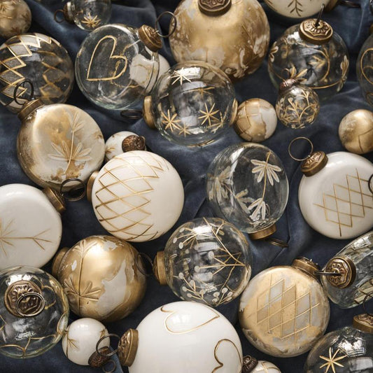 Palle vetro - Mini - Deco oro