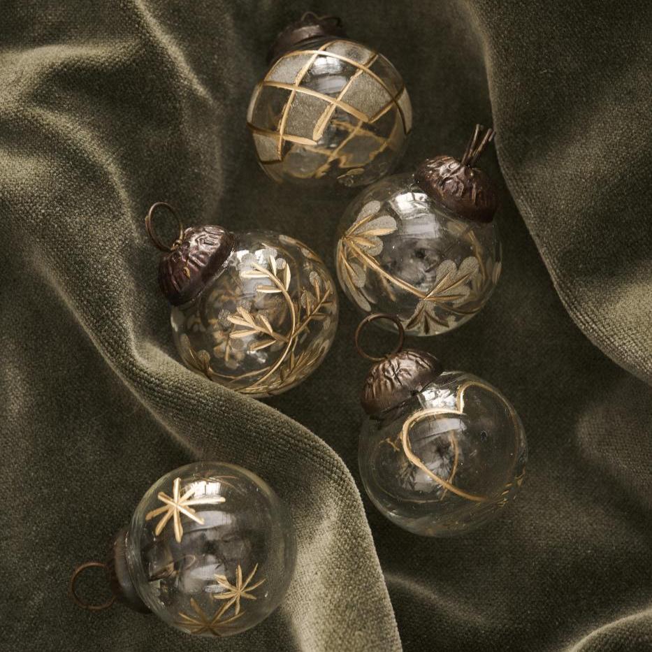 Palle vetro - Mini - Deco oro
