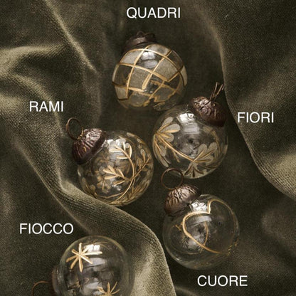 Palle vetro - Mini - Deco oro